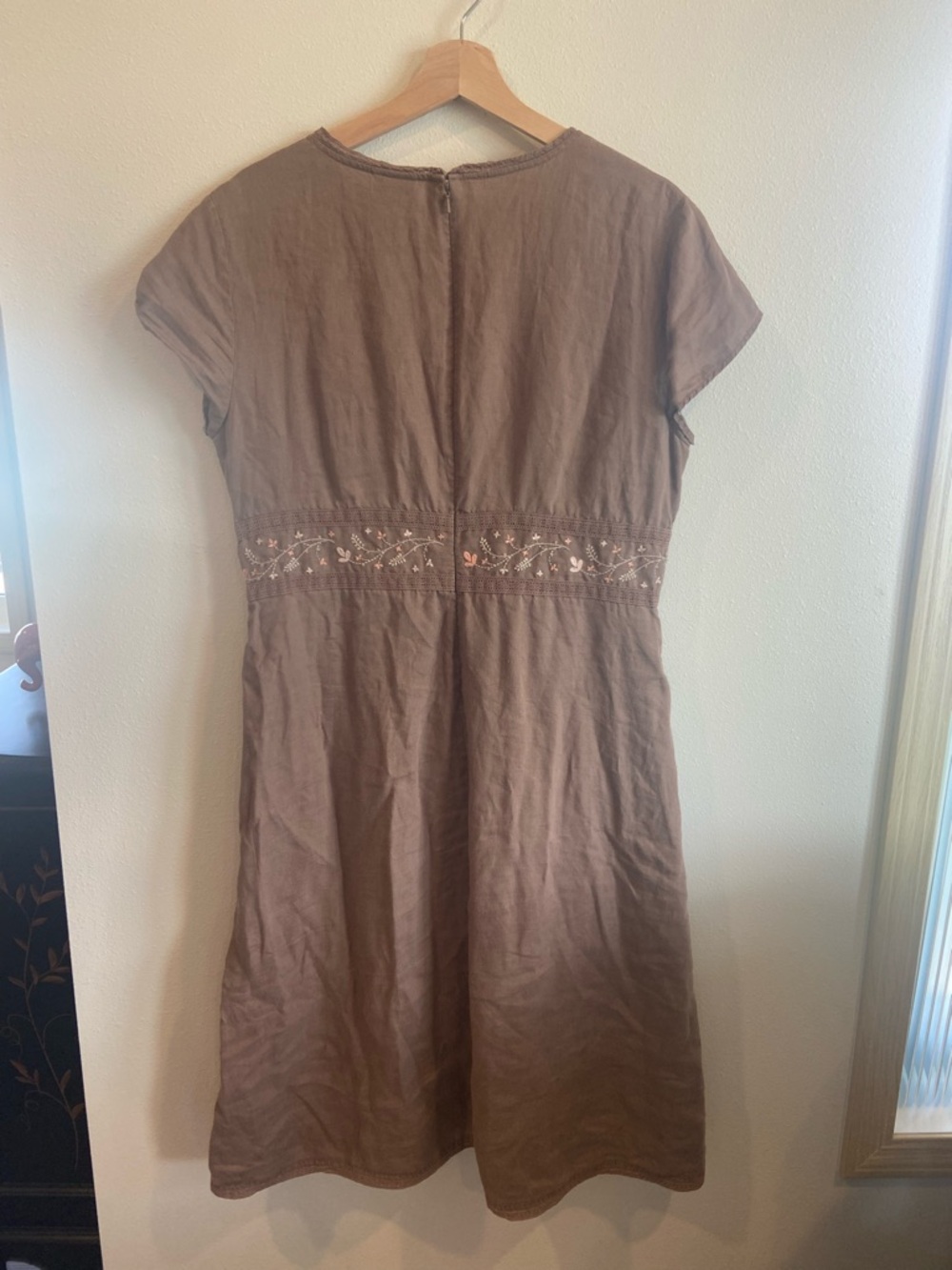 J Jill Brown Linen dress with embroidery - Picture 5 of 5